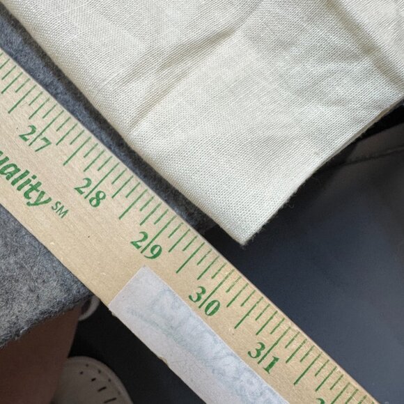 Emma James Pants Womens Sz 16 Cream Linen Blend Belt VTG High Rise Straight NEW - Picture 9 of 11